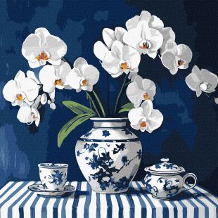 Malen nach Zahlen - Orchidee in Porzellan ©art_selena_ua