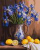 Malen nach Zahlen - Iris in einer Vase und Zitronen ©art_selena_ua