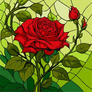 Malen nach Zahlen - Buntglasfenster. Rose ©art_selena_ua