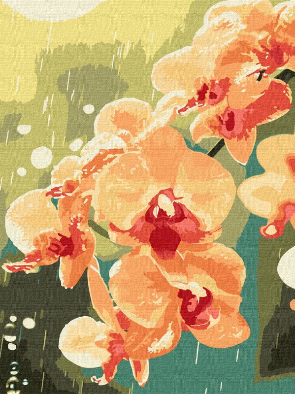 Painting by numbers - Orchid in drops ©art_selena_ua