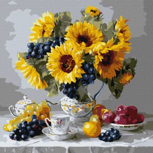 Malen nach Zahlen - Sonnenblumen mit Trauben ©art_selena_ua
