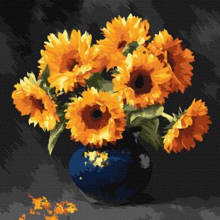 Malen nach Zahlen - Sonnenblume im Dunkeln ©art_selena_ua