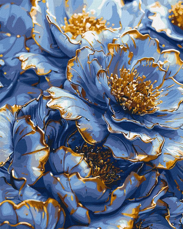 Malen nach Zahlen - Goldene Pfingstrosenblütenblätter mit extra Metallic-Farben ©art_selena_ua