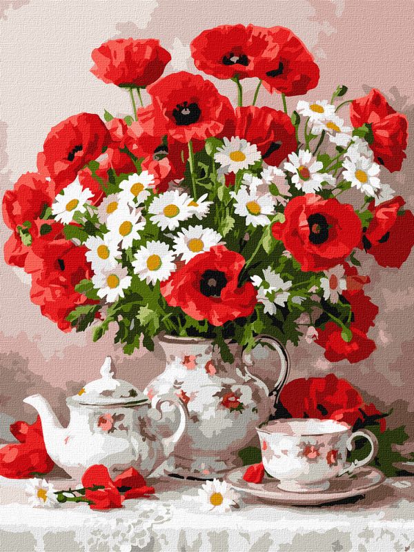 Malen nach Zahlen - Teeparty und Mohnblumen ©art_selena_ua