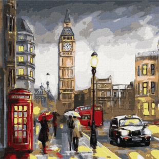 Malen nach Zahlen - Verregnetes London