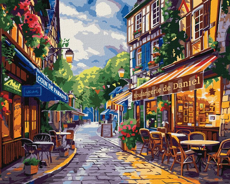 Painting by numbers - A street in France ©art_selena_ua