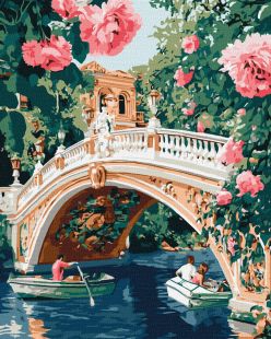 Malen nach Zahlen - Brücke und Blumen ©art_selena_ua