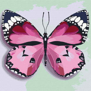 Malen nach Zahlen - Rosa Schmetterling