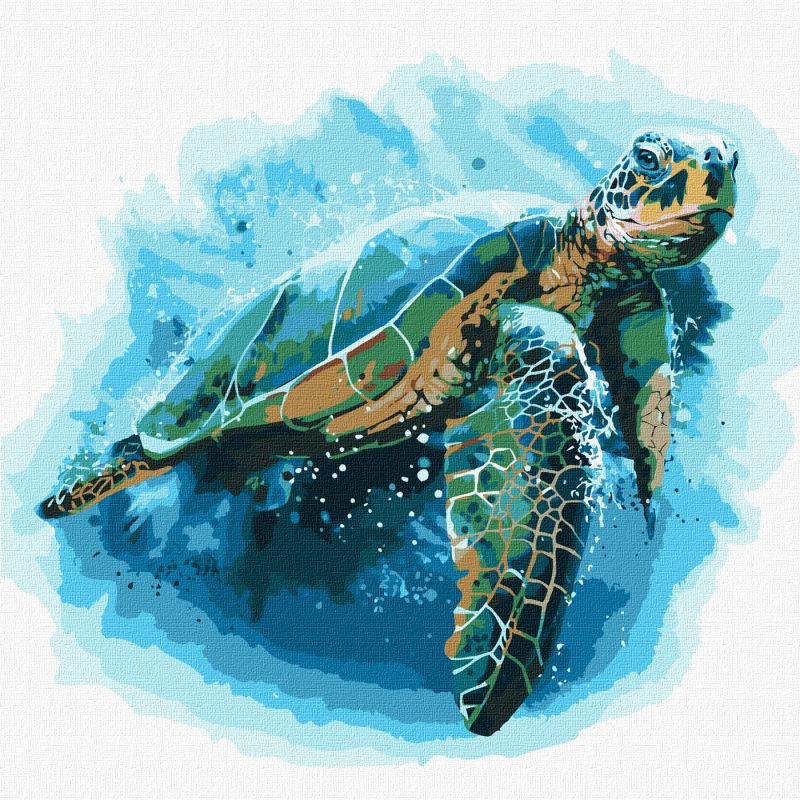 Malen nach Zahlen - Blaue Schildkröte