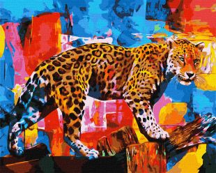 Malen nach Zahlen - Leuchtender Leopard