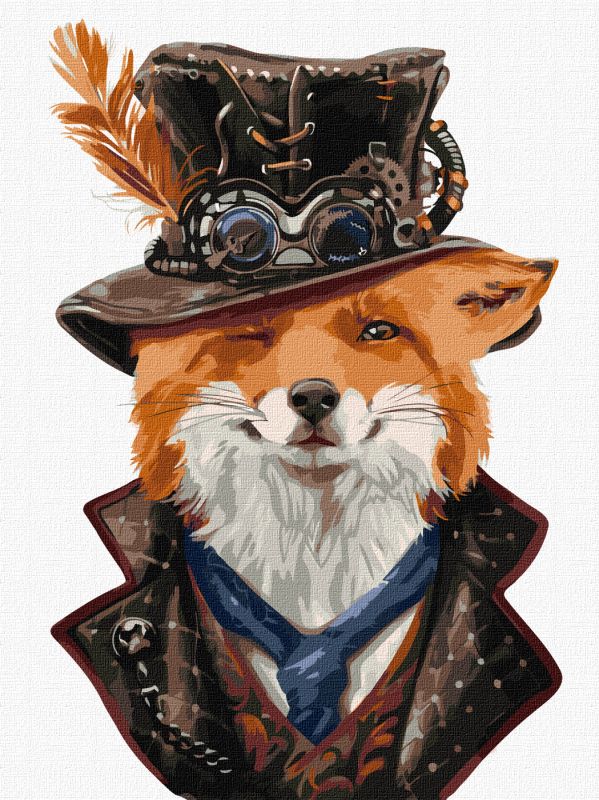 Malen nach Zahlen - Steampunk-Fuchs