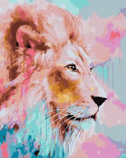 Malen nach Zahlen - Rosa Löwe ©Ira Volkova