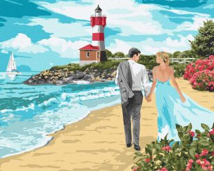 Malen nach Zahlen - Leuchtturm der Liebe
