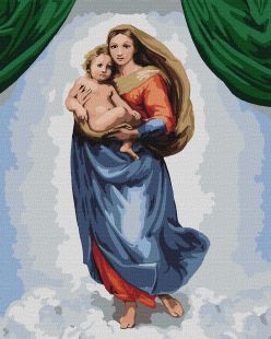 Malen nach Zahlen - Sixtinische Madonna ©Rafael Santi