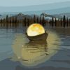 Painting by numbers - Moon boat with metallic paints
