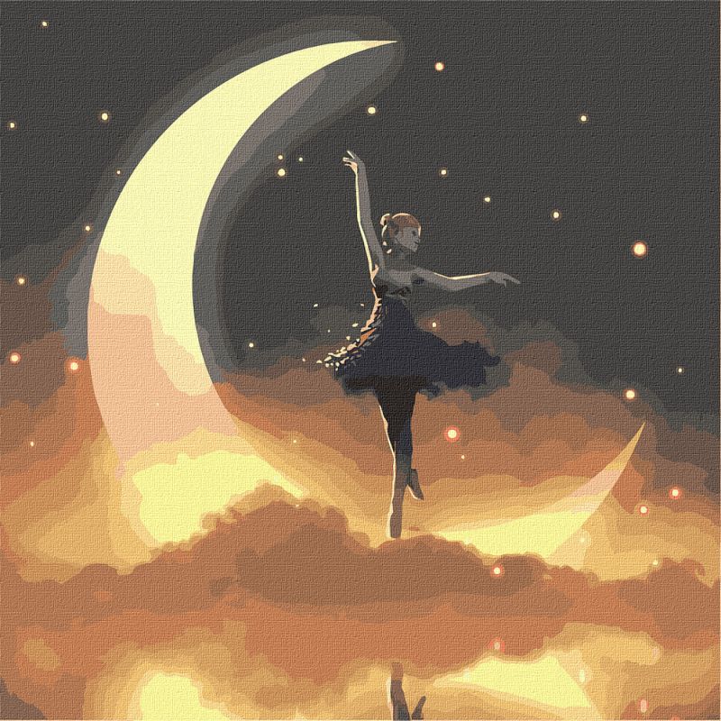 Painting by numbers - Lunar princess with metallic paints