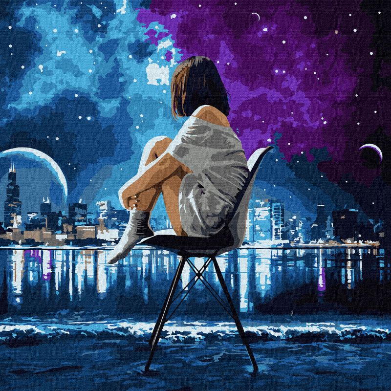 Painting by numbers - Night thoughts with metallic paints