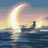 Malen nach Zahlen - Fasziniert vom Mond mit Metallic-Farben