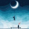 Malen nach Zahlen - Für dich - der Mond vom Himmel