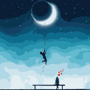 Malen nach Zahlen - Für dich - der Mond vom Himmel