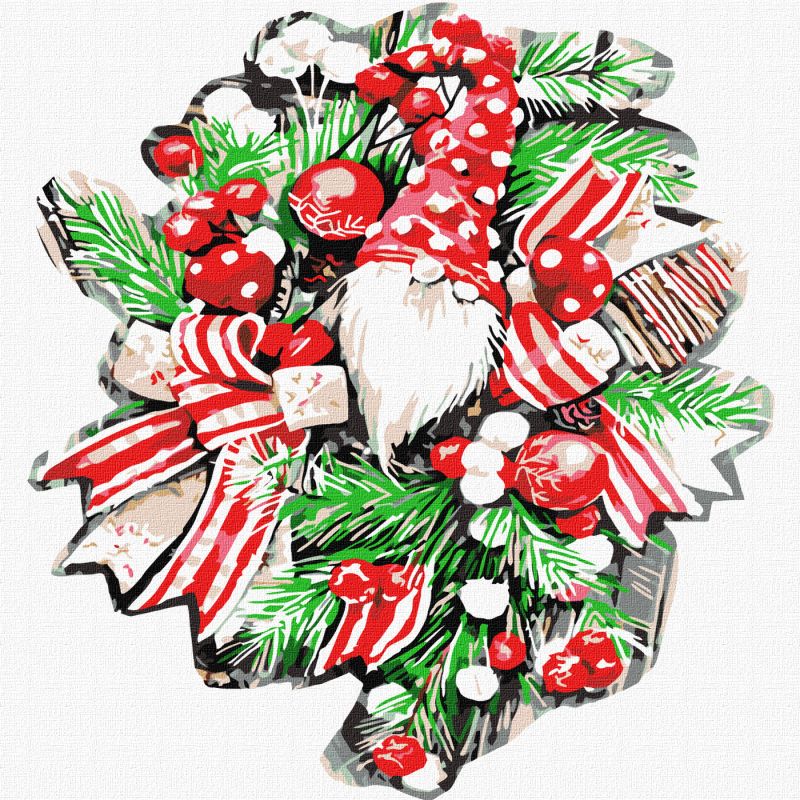 Malen nach Zahlen - Weihnachtskranz ©fashionillustration_tania