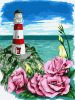 Painting by numbers - Lighthouse with eustomas ©Anna Kulyk