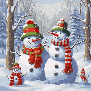 Malen nach Zahlen - Magische Schneemänner ©art_selena_ua