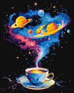 Malen nach Zahlen - Weltraumwirbel mit metallischen Farben ©art_selena_ua