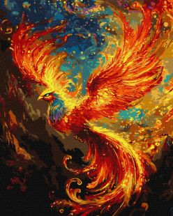 Malen nach Zahlen - Der Feuervogel mit metallischen Farben Extra ©art_selena_ua