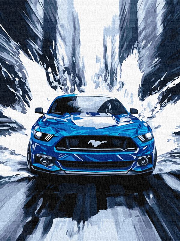 Malen nach Zahlen - Ein blauer Mustang ©art_selena_ua