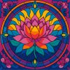 Malen nach Zahlen - Buntglasfenster. Lotus ©art_selena_ua