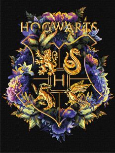 Malen nach Zahlen - Harry Potter: Wappen von Hogwarts mit metallischen Farben ©Warner Bros.