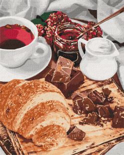 Malen nach Zahlen - Französisches Frühstück
