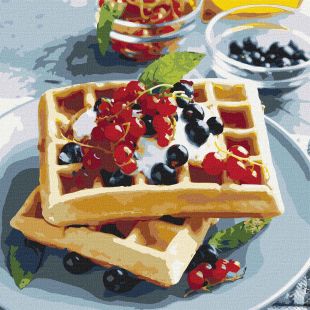 Malen nach Zahlen - Belgische Waffeln mit Beeren ©alonka_good