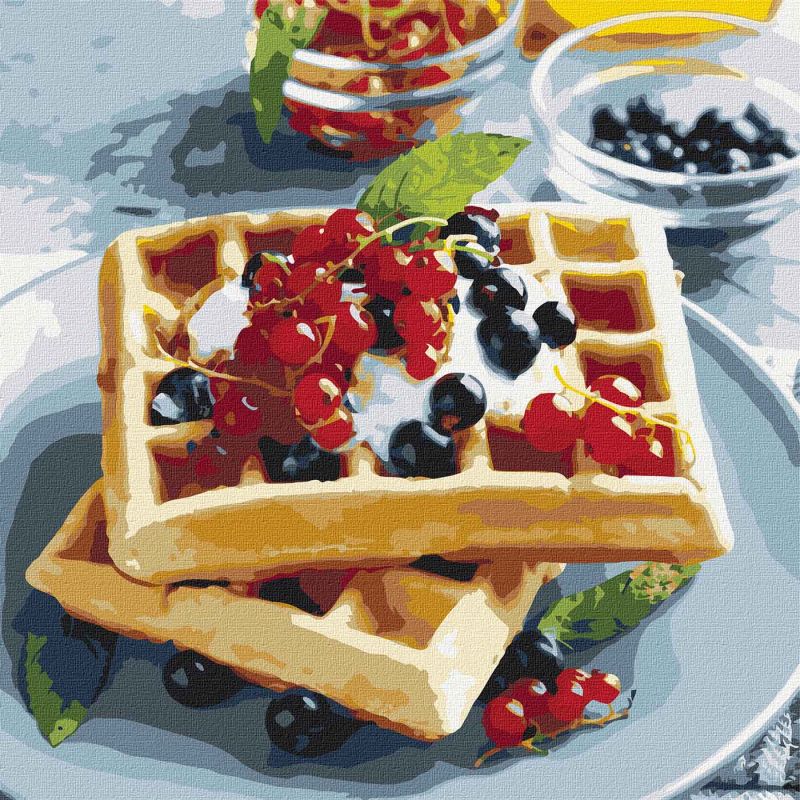 Malen nach Zahlen - Belgische Waffeln mit Beeren ©alonka_good