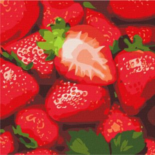 Malen nach Zahlen - Saftige Erdbeeren