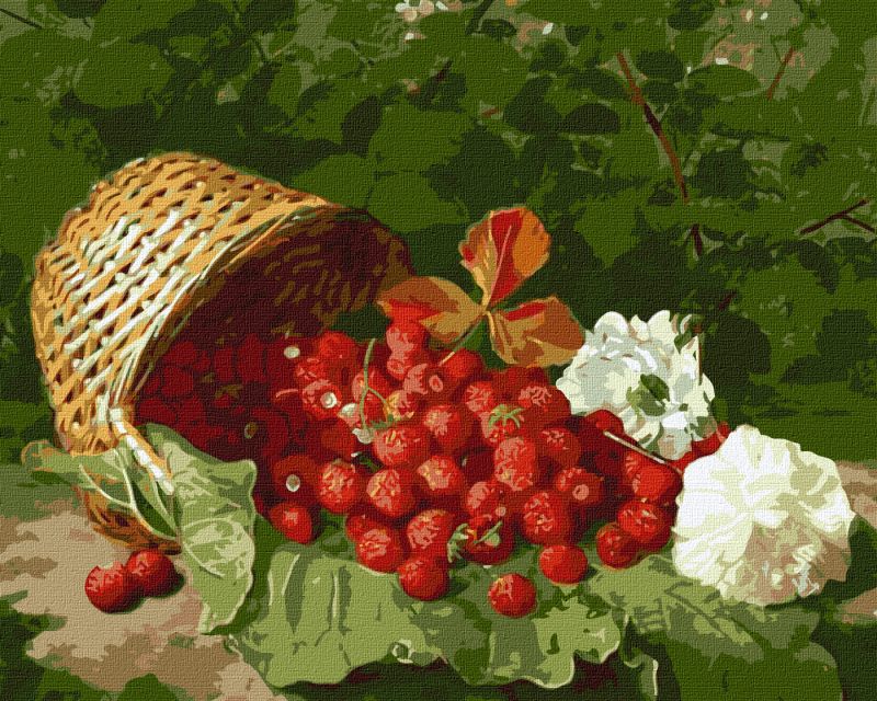 Malen nach Zahlen - Korb mit Erdbeeren ©Wilhelm Hammer
