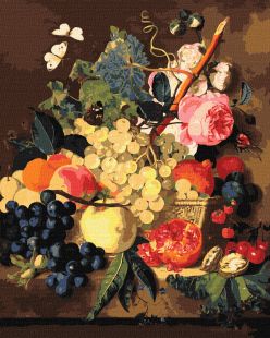 Malen nach Zahlen - Korb mit Früchten ©Jan van Huysum