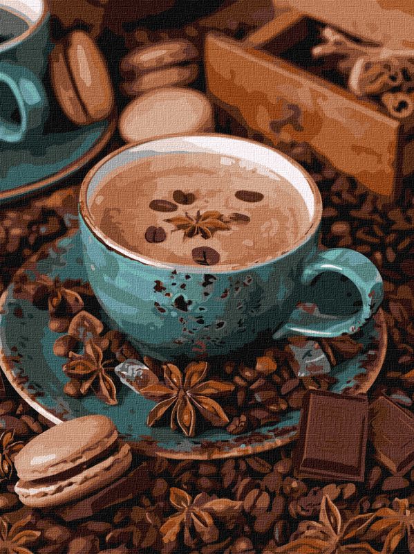 Malen nach Zahlen - Stilleben mit Kaffee