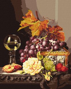 Malen nach Zahlen - Stilleben mit Obst und Rose ©Eward Ladell