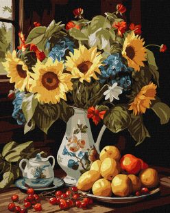Malen nach Zahlen - Stillleben mit Sonnenblumen ©art_selena_ua