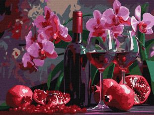 Malen nach Zahlen - Wein und Orchideen ©art_selena_ua