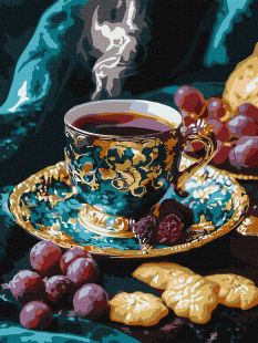 Malen nach Zahlen - Türkischer Kaffeen mit extra Metallic-Farben ©art_selena_ua