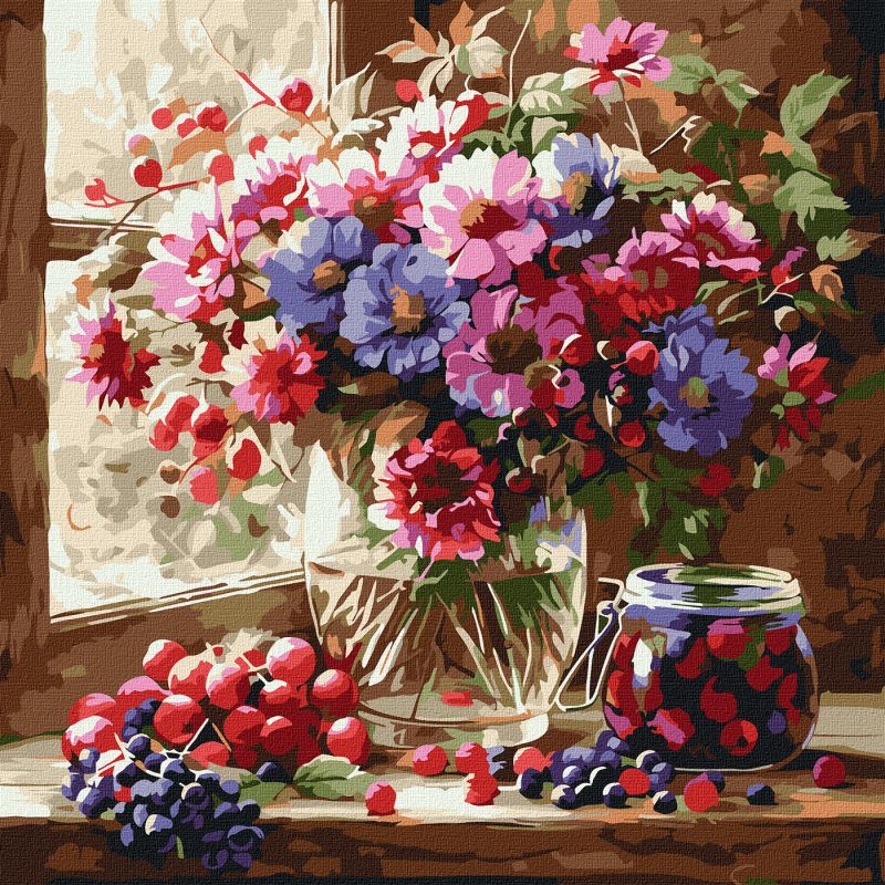 Malen nach Zahlen - Blumenstrauß und Früchte ©art_selena_ua