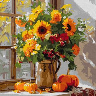 Malen nach Zahlen - Herbststrauß mit Sonnenblumen ©art_selena_ua