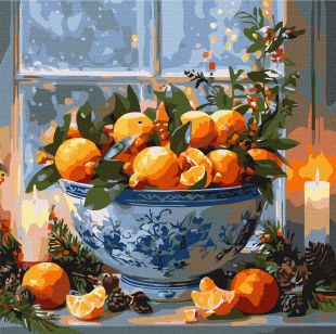 Malen nach Zahlen - Zitrusfrüchte in einer Vase ©art_selena_ua