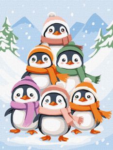Malen nach Zahlen - Pinguin-Spaß ©art_selena_ua