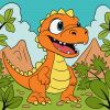 Malen nach Zahlen - Lustiger Dinosaurier ©art_selena_ua