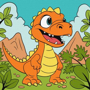 Malen nach Zahlen - Lustiger Dinosaurier ©art_selena_ua