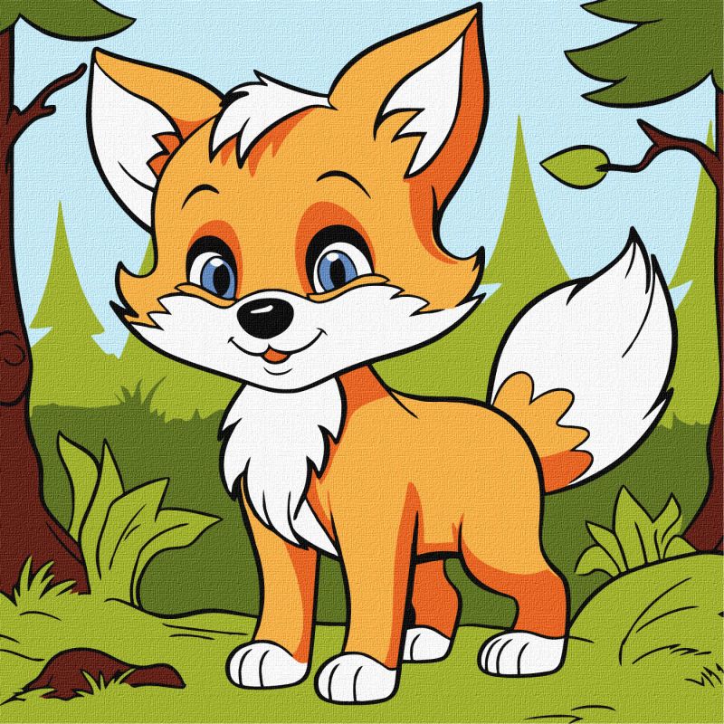 Malen nach Zahlen - Ein flauschiger Fuchs ©art_selena_ua